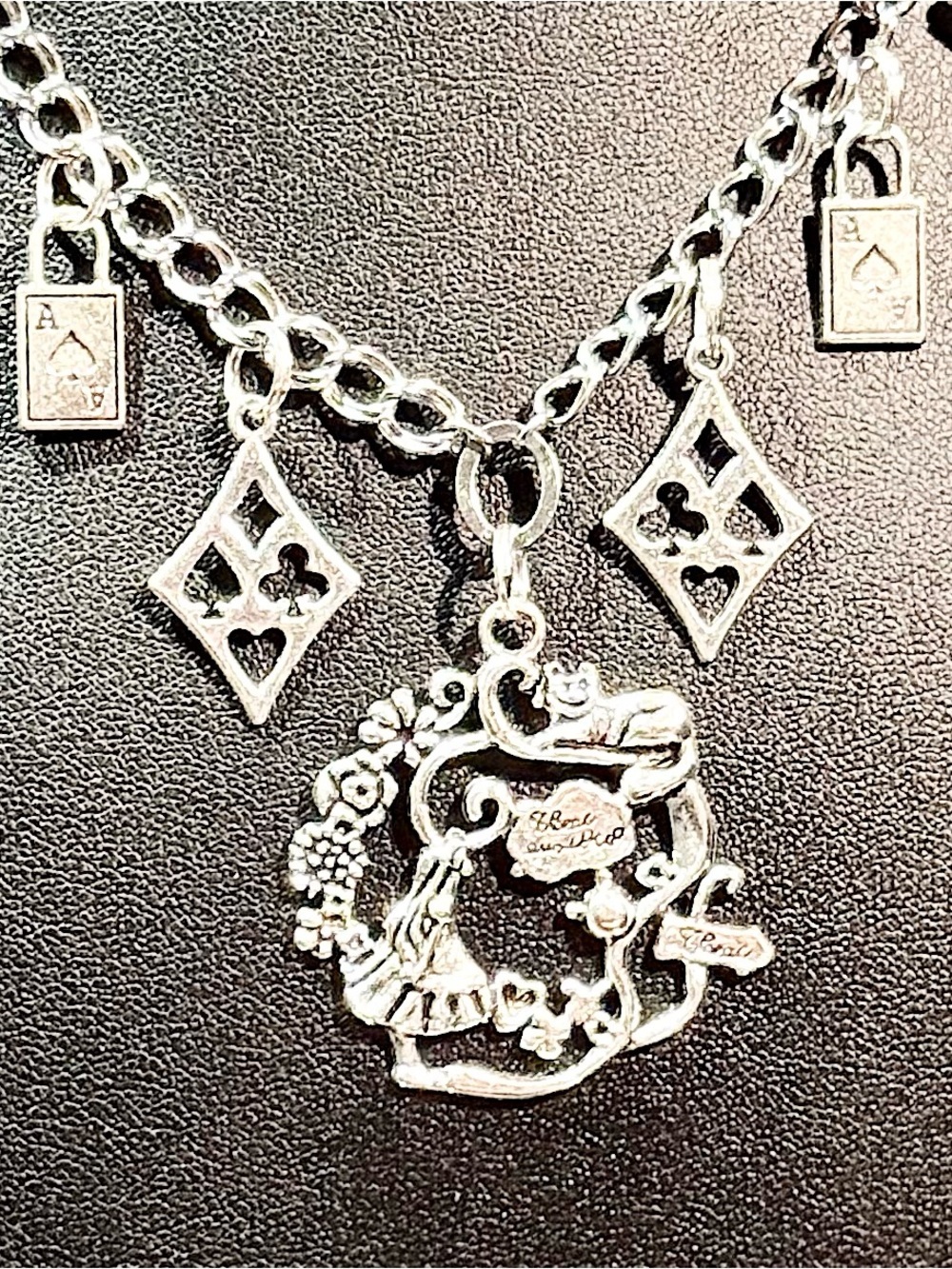 Silver Charm Pendant Necklace and Earrings Set - Picture 5 of 8